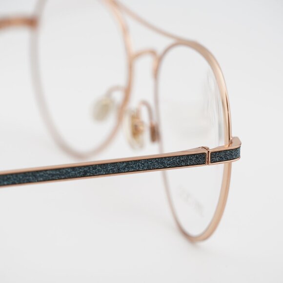 Jimmy Choo JC244 0OGA 00 Eyeglasses Gold/Teal 56mm Round Frame - Picture 6 of 10